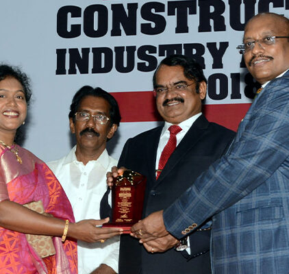 2018 – Construction Industry Award for Excellence in Construction Material – Award received from Shri. Mylswamy Annadurai, Ex ISRO Chairman & Moon Man of India